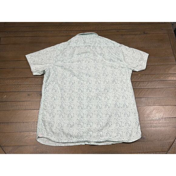 Recess Short Sleeve Button-up Slim Fit Shirt Retro Print - Men’s Size XL - Picture 2 of 9